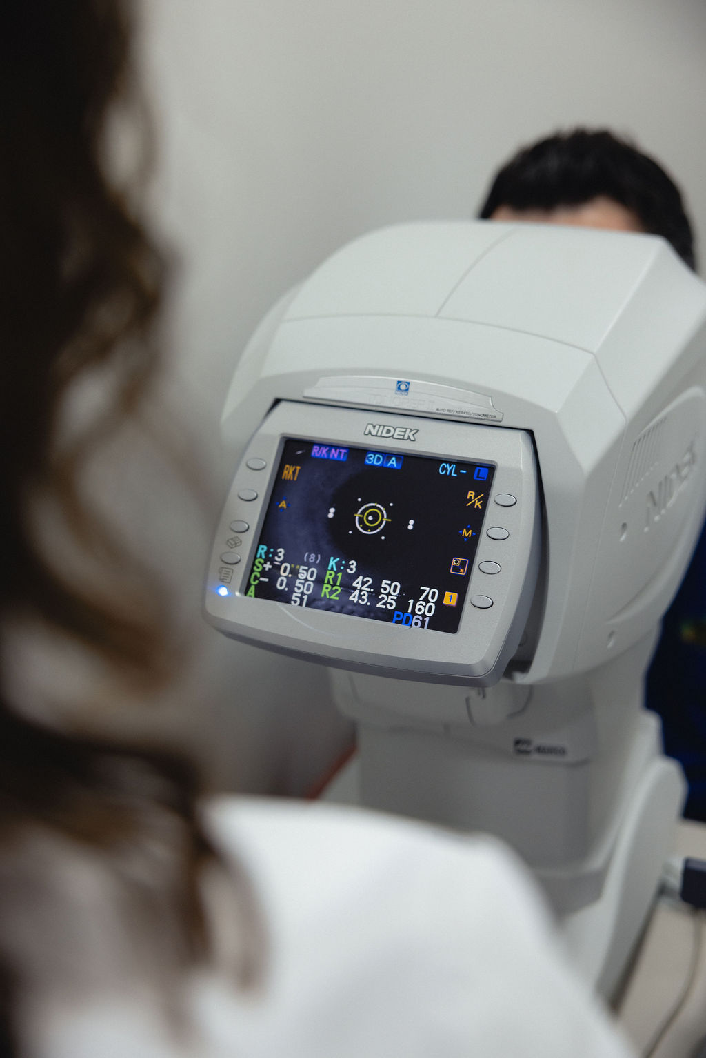 The Nidek autorefractor unit at Pine Vision Care.